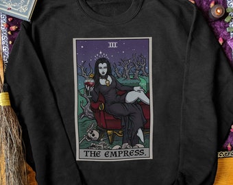 The Empress Tarot Card Sweatshirt Gothic Halloween Sweater Vampire Goth Valentines Day Witch Clothing Women Plus Size Couples Anniversary