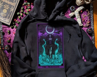 La sudadera con capucha de la carta del tarot de la muerte de Morrigan Sudadera con capucha de bruja Sudadera con capucha de brujería Sudadera con capucha pagana Sudadera con capucha gótica pastel Sudadera con capucha de bruja Regalo