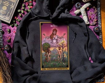 La diosa Afrodita Los amantes Tarot Card Sudadera con capucha Bruja Sudadera con capucha Brujería Sudaderas con capucha Pagana Sudadera con capucha Wiccan Sudadera con capucha Mitología griega Sudadera con capucha Regalos