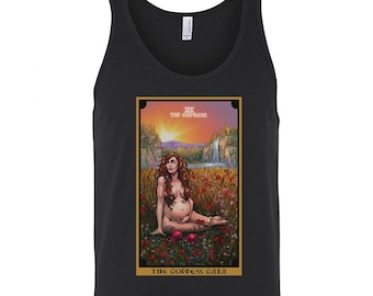 Die Göttin Gaia Die Kaiserin Tarot-Karte Tank Top Männer Griechische Tank Tops Pagan Tank Top Hexe Tank Tops Hexerei Tank Top Witchy Tank Tops