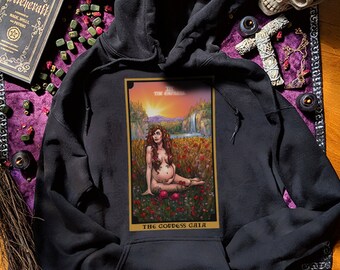 Bogini Gaja Cesarzowa Karta Tarota Bluza z kapturem Mitologia grecka Bluza z kapturem Pogańska Bluza z kapturem Wicca Bluza z kapturem Wiccan Bluza z kapturem Czarownica Prezenty czarownic