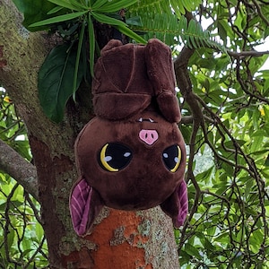 Battholomew - Bat Plushie Just Hangin Stuffed Toy Animal Cute Plush Halloween Plushies Spooky Plushy Cuddle Toys Soft Goth Doll Gothic Gifts
