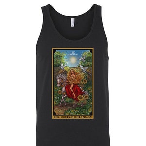La Diosa Rhiannon El Sol Tarot Carta Tank Top Hombres Bruja Celta Tank Top Brujería Regalo Wicca Tank Top Wiccan Tank Tops Witchy Tank Tops
