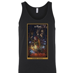 Baba Yaga The Hermit Tarot Card Tank Top Hombres Ropa de brujería Pagan Tank Top Witch Tank Tops Ropa Wicca Ropa Wiccan para hombres Regalos