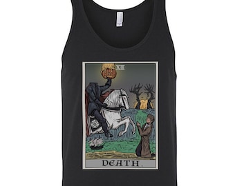 Death Tarot Card Tank Top Men The Legend of Sleepy Hollow Headless Horseman Halloween Tank Top Horror Tank Top Gothic Tank Top Spooky Gift