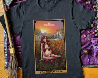 The Goddess Gaia The Empress Tarot Card Shirt Greek Mythology Shirt Pagan Witch Shirt Witchy Shirts Spiritual Shirt Witchcraft Clothing Gift