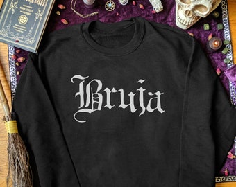 Bruja Sweatshirt Halloween Sweatshirt Women Witch Clothing Plus Size Witchy Clothes Samhain Long Sleeve Witchcraft Gift for Witches Gift