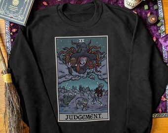 Judgement Tarot Card Sweatshirt Halloween Sweater Plus Size Witch Clothing Plus Size Witchy Sweater Witchcraft Sweatshirt Zombie Sweatshirt