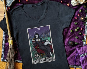 The Empress Tarot Card Shirt Women Halloween Shirt Women Gothic Clothing Women Goth Girl Shirt Female Vampire Witchy Gifts for Witches Gift