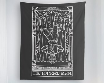 De opgehangen man Tarot kaart tapijt griezelige marionet Halloween Home decor gotische muur opknoping griezelige decor occulte muur kunst hekserij decor
