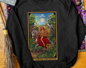 The Goddess Rhiannon The Sun Tarot Card Sweatshirt Pagan Witch Sweatshirt Witchy Sweatshirt Wiccan Sweatshirt Wicca Sweater Witchcraft Gifts