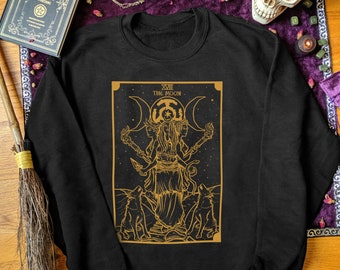 Guldgudinna Hecate-tröja Trippelmånegudinna Häxkläder Damhäxtröja Häxtröja Hekate-gåvor för häxor-tröja