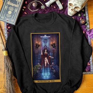 Morgan Le Fay The Hierophant Tarot Card Sweatshirt Celtic Pagan Witch Sweatshirt Halloween Sweatshirt Witchcraft Sweatshirt Wiccan Sweater