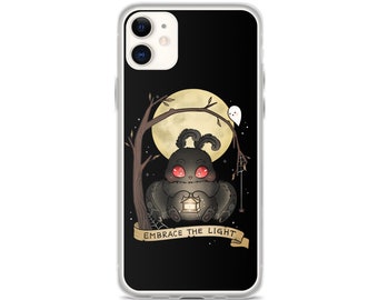 Embrace The Light iPhone Case Baby Mothman Phone Case 15 Pro Max 14 13 12 11 SE X XR XS Max Plus mini Cryptid Spooky Cute Halloween Gifts