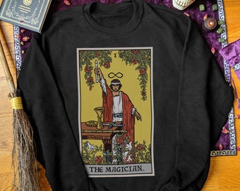 The Magician Tarot Card Sweatshirt Revival Tarot Major Arcana Tarot Spiritual Clothing Pagan Witch Sweater Witchcraft Gifts Witchy Sweater