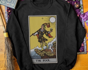 The Fool Tarot Card Sweatshirt Revival Tarot Major Arcana Tarot Sweatshirt Pagan Sweatshirt Witch Clothing Witchy Sweater Witchcraft Gift