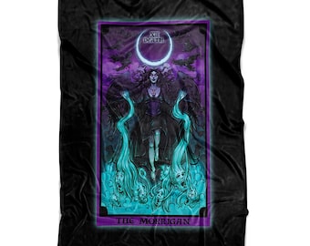 The Morrigan Death Tarot Card Blanket Witch Blanket Witchcraft Home Decor Witchy Blanket Pagan Blanket Wiccan Blanket Gothic (60" x 50")