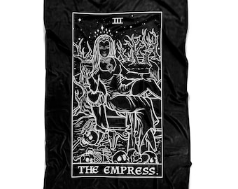 The Empress Tarot Card Blanket Female Vampire Blanket Halloween Home Decor Gothic Blanket Horror Blanket Witchcraft Blanket Witchy Blanket
