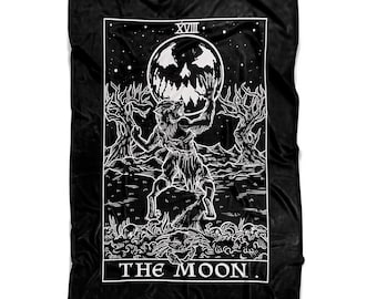 The Moon Tarot Card Blanket Werewolf Halloween Blanket Gothic Home Decor Bedroom Spooky Blanket Horror Blanket Goth Blanket Gift (60" x 50")