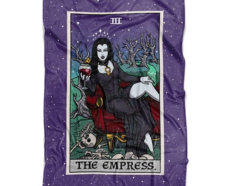 The Empress Tarot Card Throw Blanket Female Vampire Halloween Throw Blanket Valentines Day Throw Blanket Gothic Blanket Witch Home Decor