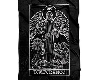 Temperance Tarot Card Deken Hekserij Home Decor Gothic Deken Occulte Deken Spooky Deken Heks Deken Goth Deken Witchy Deken