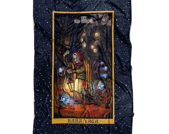 Baba Yaga The Hermit Tarot Card Blanket Slavic Mythology Goddess Witch Blanket Wiccan Blanket Witchcraft Home Decor Witchy Blanket Gifts
