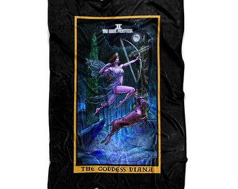 Die Göttin Diana Die Hohepriesterin Tarot Karte Decke Hexe Decke Witchy Decke Hexerei Wohnkultur Wicca Decke