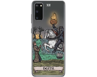 Death Tarot Card Phone Case Samsung S22 Plus S21 S20 FE S10 S10+ S10e The Legend of Sleepy Hollow Headless Horseman Halloween Phone Case