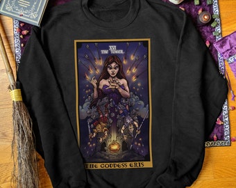 La déesse Eris la tour carte de tarot Sweatshirt sorcière sweat-shirt vêtements de sorcellerie sorcellerie sweat-shirt mythologie grecque cadeau