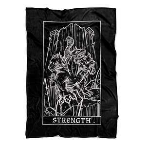Manta de la Carta del Tarot de la Fuerza, Cerbero, Perséfone, Decoración de la mitología griega, Manta de terror, Manta gótica, Manta de Halloween, Manta ocultista, Regalos