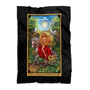 La Diosa Rhiannon El Sol Tarot Carta Manta Celta Manta Bruja Lanzar Manta Bruja Lanzar Manta Wicca Manta Wiccan Mantas Regalos