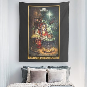 La dea Cerridwen la stella tarocchi arazzo pagana strega arazzo stregoneria decorazione della parete arte della parete celtica Wiccan Home Decor regali di streghe