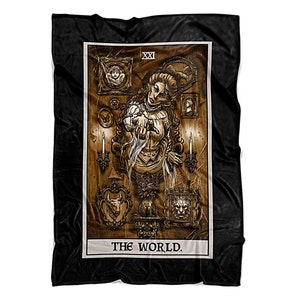 La carta del tarot mundial tira manta fantasma victoriano manta de Halloween tirar manta gótica tirar manta de terror tirar manta gótica tirar manta regalo