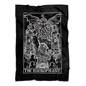 The Hierophant Tarot Card Blanket HP Lovecraft Cthulhu Blanket Horror Blanket Gothic Blanket Occult Blanket Goth Halloween Throw (80&quot; x 60&quot;)
