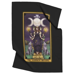 A Deusa Hécate A Lua Carta de Tarô Cobertor de lançamento Triplo Lua Deusa da Bruxaria Cobertores Mulheres Pagan Wiccan Decoração de Casa Quarto de Bruxa