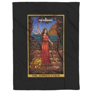 Cobertor de cartas de tarô da deusa Circe, o mágico, mitologia grega, cobertores pagãos, bruxaria, decoração de casa, cobertor de bruxa, presentes para bruxas