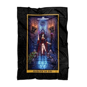 Morgan Le Fay El Hierofante Tarot Carta Manta Bruja Lanzar Manta Wiccan Lanzar Manta Brujería Dormitorio Decoración Halloween Lanzar Manta