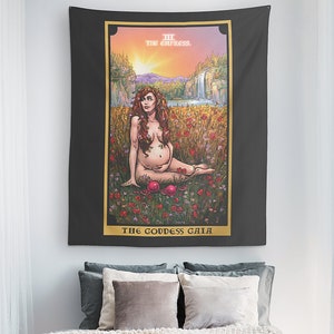 La dea Gaia l'imperatrice tarocchi arazzo mitologia greca decorazione della parete Wiccan Wall Art Wicca Home Decor spirituale arazzi regali