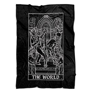 La manta de cartas del tarot mundial Dr Jekyll y Mr Hyde Manta de Halloween Decoración gótica del hogar Dormitorio Manta de terror Manta espeluznante Manta gótica