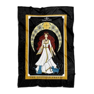 La Diosa Freyja Tarot Carta Manta Bruja Manta Pagana Manta Nórdica Manta Bruja Brujería Hogar Decoración Wiccan Manta Regalos