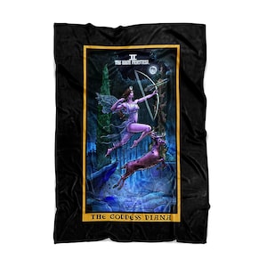 La Diosa Diana La Alta Sacerdotisa Tarot Carta Manta Bruja Lanzar Manta Brujería Lanzar Manta Brujería Hogar Decoración Wicca Lanzar Manta