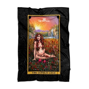 Couverture de cartes de tarot de la déesse Gaia, décoration spirituelle d'intérieur, décoration de sorcellerie, couverture païenne, jeté de sorcière, couverture wicca, cadeaux