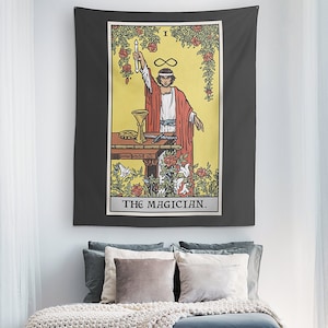 Il Mago Tarocchi Arazzo Revival Tarocchi Arcani Maggiori Arazzo Spirituale Strega Decorazioni per la casa Stregoneria Decorazione da parete Strega Wall Art Regali