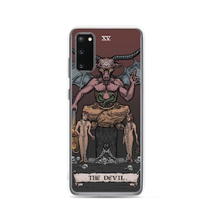 De duivel Tarot kaart telefoon geval Baphomet voor Samsung Galaxy S24 S23 Plus Ultra S22 S21 S20 S10 S10+ S10e satanische occulte Goth gotische horror