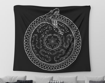 Gobelin z motywem koła Hekate, dekoracja domu z czarownicą, pogański gobelin ścienny, sztuka ścienna z czarownictwem, dekoracja wicca, potrójna bogini księżyca, wisząca na ścianie (80 x 68)