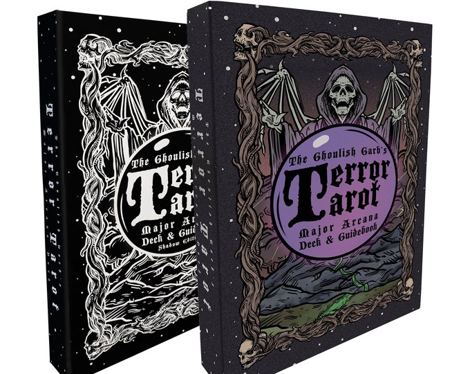 Terror Tarot Deck Collection Pack Original and Shadow Edition Major Arcana Tarot Card Deck and Guidebook - Gothic Halloween Tarot Card Decks