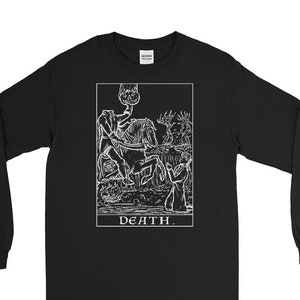 Death Tarot Card Long Sleeve Shirt Headless Horseman The Legend of Sleepy Hollow Halloween Long Sleeve Shirts Horror Long Sleeve Shirt Gift