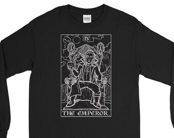 The Emperor Tarot Card Long Sleeve Shirt Dracula Shirt Vampire Shirt Men Halloween Long Sleeve Shirt Couple Long Sleeve Shirts Horror Gifts