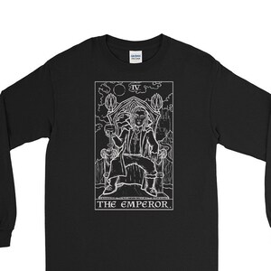 The Emperor Tarot Card Long Sleeve Shirt Dracula Shirt Vampire Shirt Men Halloween Long Sleeve Shirt Couple Long Sleeve Shirts Horror Gifts