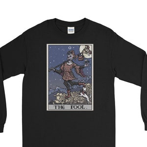 The Fool Tarot Card Long Sleeve Shirt Halloween Long Sleeve Shirts Gothic Long Sleeve Shirt Horror Long Sleeve Shirt Spooky Long Sleeve Gift